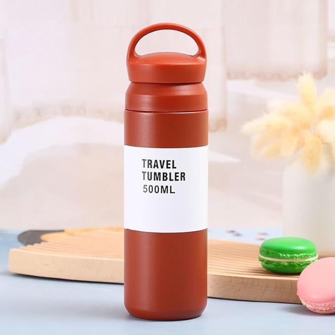 Stainless Steel Insulated Water Bottle, Matte Black, 500ML