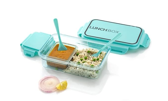 Classic Transparent Lunch Box - 4 Compartment Plastic Tiffin Box