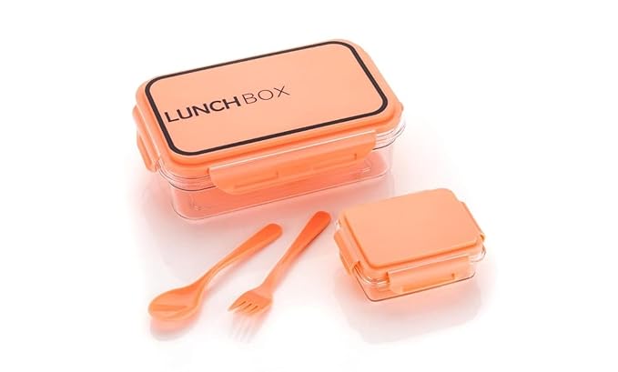 Classic Transparent Lunch Box - 4 Compartment Plastic Tiffin Box