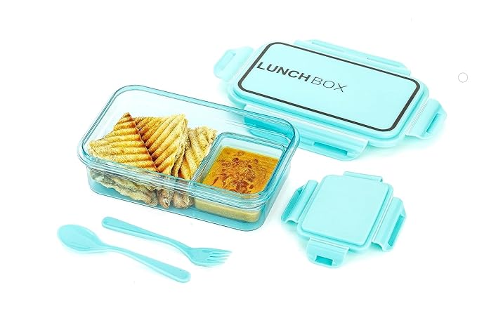 Classic Transparent Lunch Box - 4 Compartment Plastic Tiffin Box