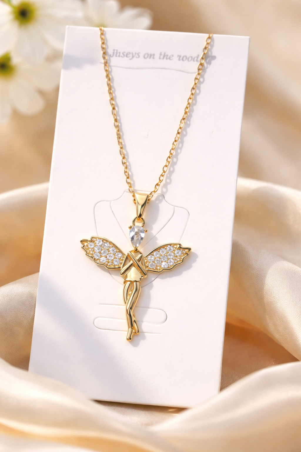 Anti-Tarnish Fairy Pendant Necklace for Women Angel Pendant