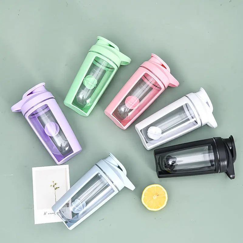 Plastic Portable Shaker Bottle with Scale Modern Fitness Sports Protein Powder